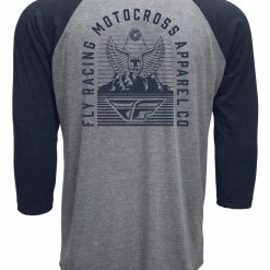 Fly Racing Dirt Shirts Fly Racing Art Quarter Sleeve Shirt -Casual Clothing Sales Store fly racing dirt fly art sleeve tee navy 1