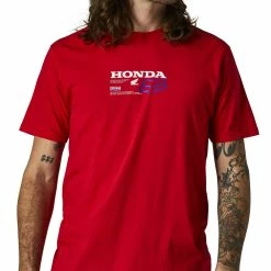 Shirts Fox Racing Honda Premium T-Shirt -Casual Clothing Sales Store fox racing honda premium t shirt red