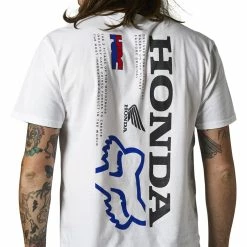 Shirts Fox Racing Honda Premium T-Shirt -Casual Clothing Sales Store fox racing honda premium t shirt white 1