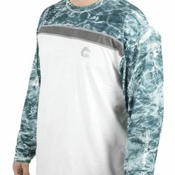 Shirts Gator Waders Performance Fishing Shirt -Casual Clothing Sales Store gator waders performance fishing shirt white blue 1