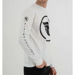 Riding Culture Circle Long Sleeve Shirt -Casual Clothing Sales Store riding culture circle long sleeve shirt white 4