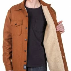 Shirts Schott CPO Faux Sherpa Lined Shirt -Casual Clothing Sales Store schott cpo faux sherpa lined shirt coyote 3