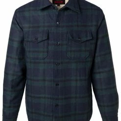 Shirts Schott CPO Plaid Sherpa Lined Shirt -Casual Clothing Sales Store schott cpo plaid sherpa lined shirt hunter scaled