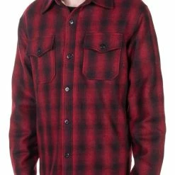 Shirts Schott CPO Plaid Sherpa Lined Shirt -Casual Clothing Sales Store schott cpo plaid sherpa lined shirt red 3